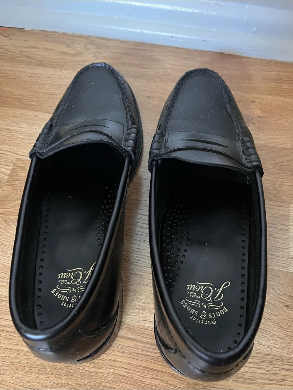J. Crew Black Leather Penny Loafers for Men - Size 8.5